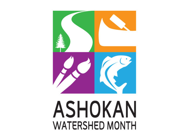 logo with fish, canoe, leaf and paintbrush icons arranged in quadrants