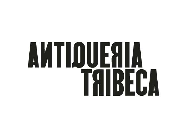 Antiqueria Tribeca logo with Russian Constructivist style lettering