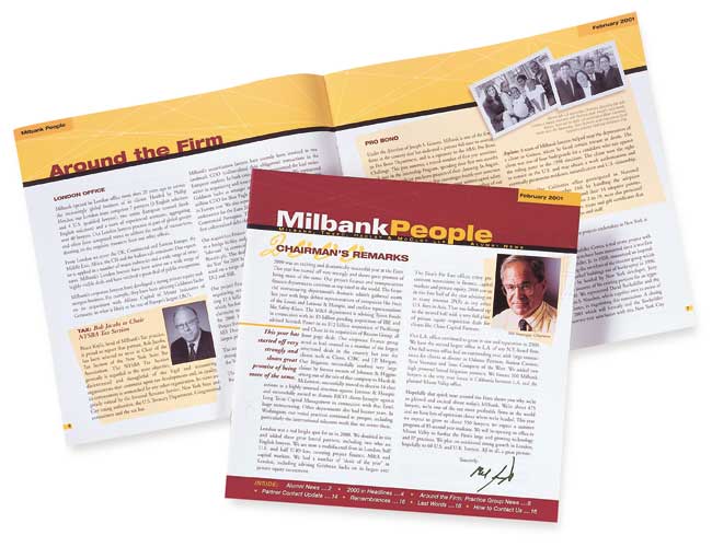 newsletter for Milbank Tweed alumni
